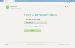Meine Steuern - Wahl des Anmeldeverfahrens