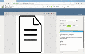 Meine Steuern - Dokument zuordnen