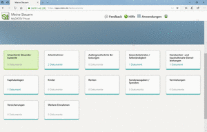 Meine Steuern - Dokumentübersicht